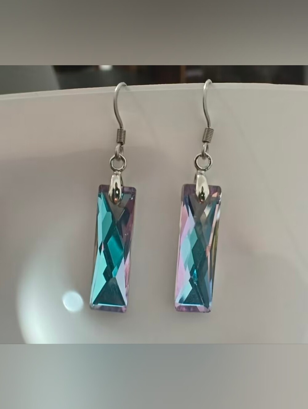 $8 Each Or Bundle 5/$20 Irregular Aurora Crystal Drop Blue & Purple Earrings